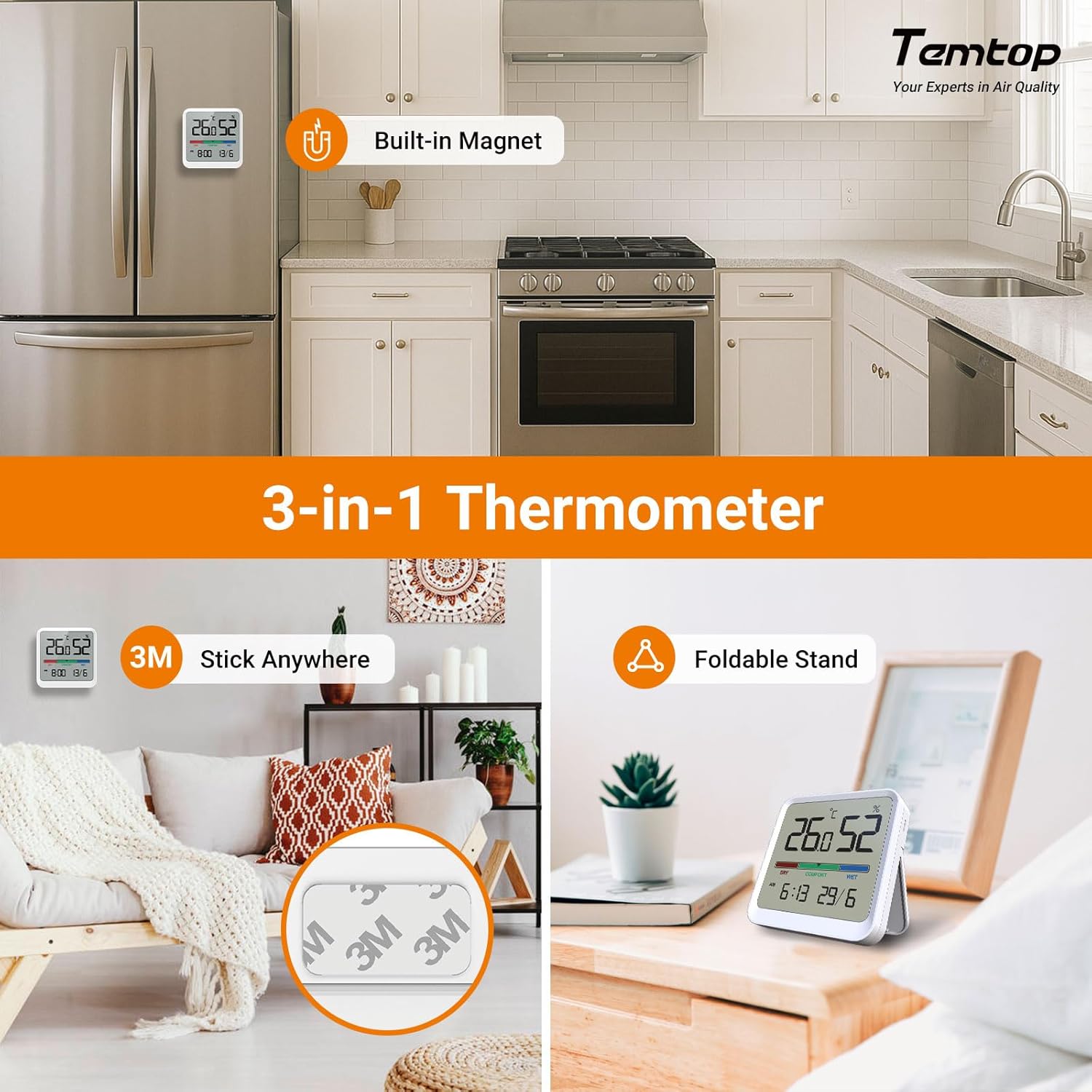 Thumbnail 5 de Temtop Indoor Thermometer Hygrometer T1-SE: Compact Temperature, Humidity & Comfort Monitor