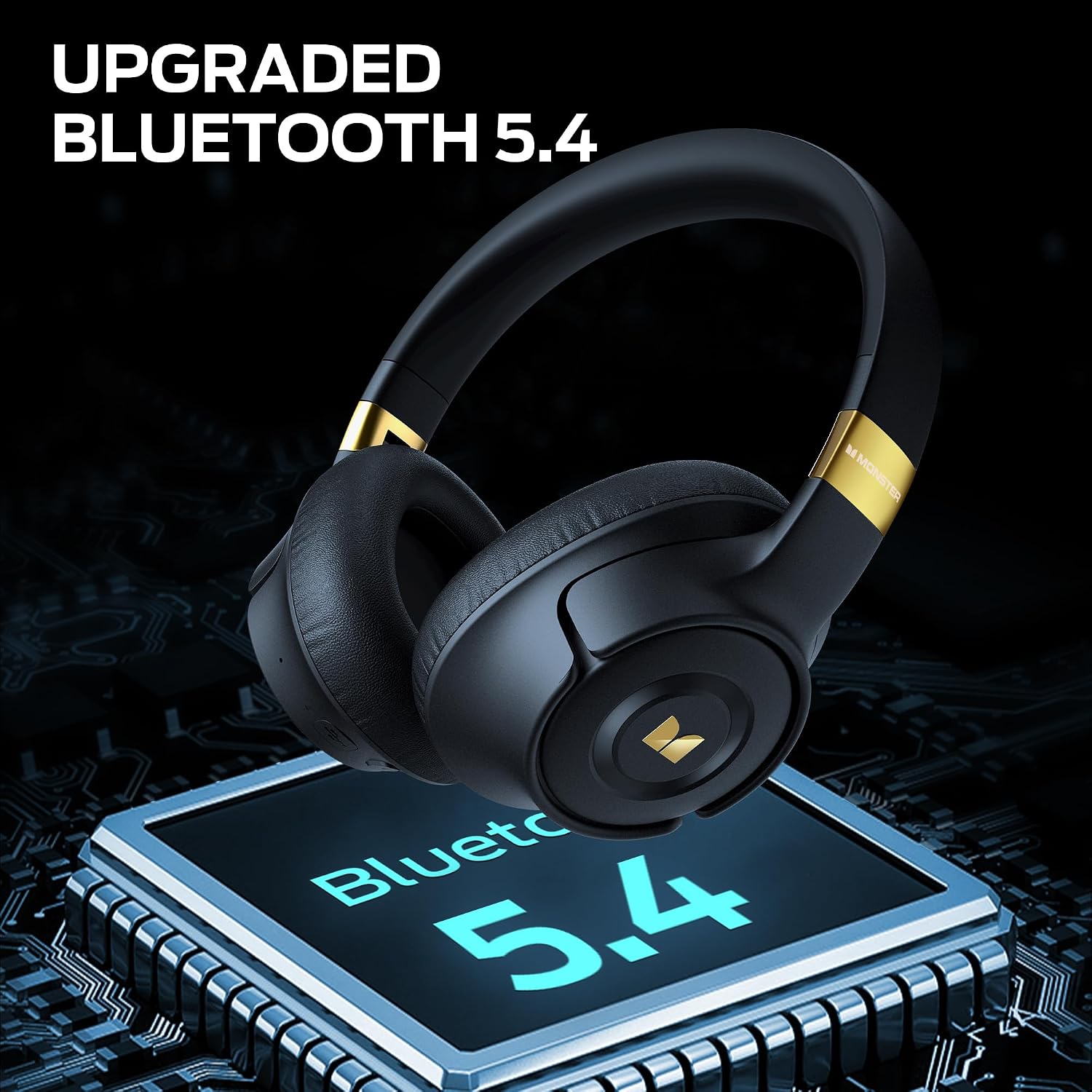 Detalle de Monster Persona SE ANC Over-Ear Bluetooth Headphones, Blue, Up to 60 Hours