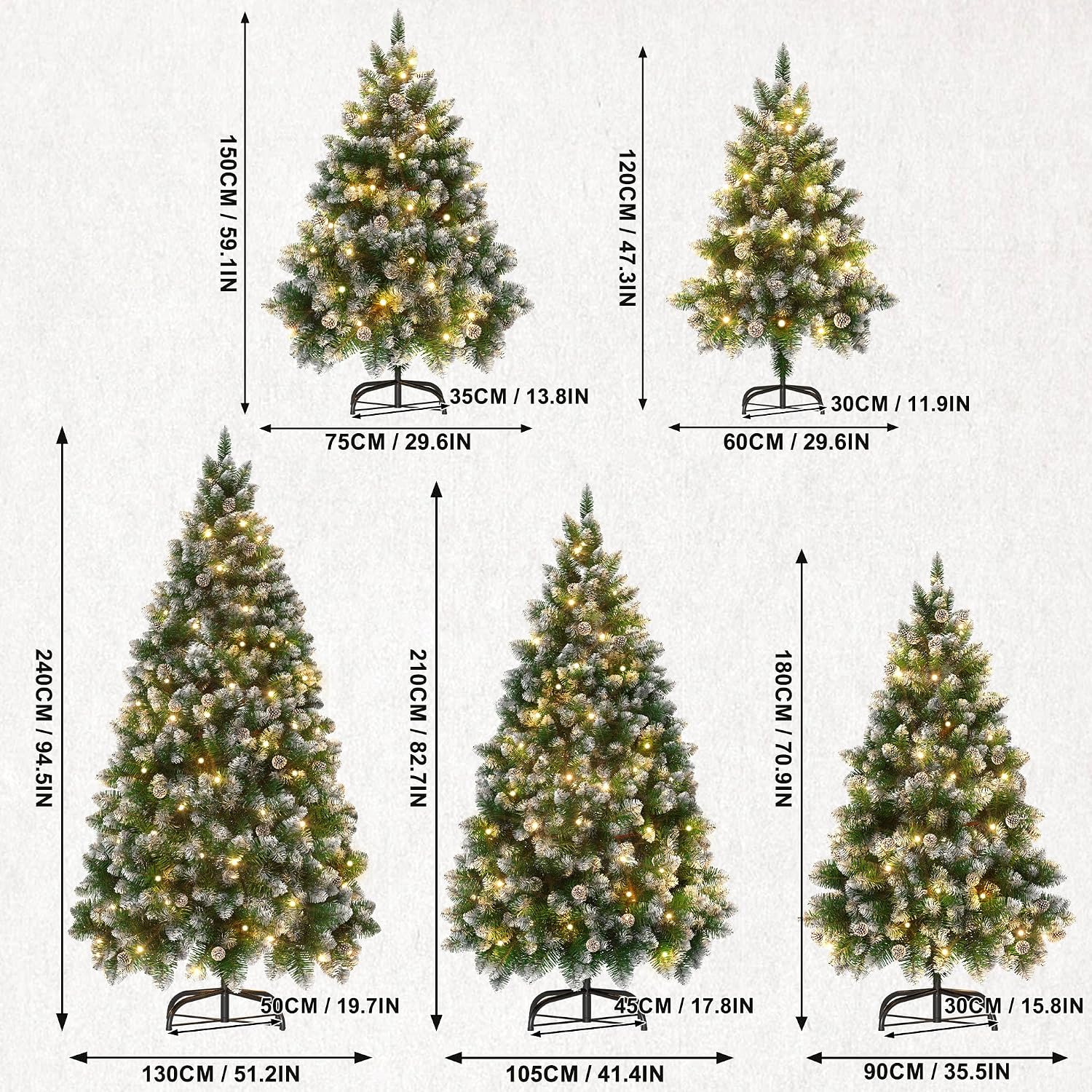 Thumbnail 1 de Aufun WTC1000C-31 kunstkerstboom van 120 cm met 180 warmwitte ledlampjes