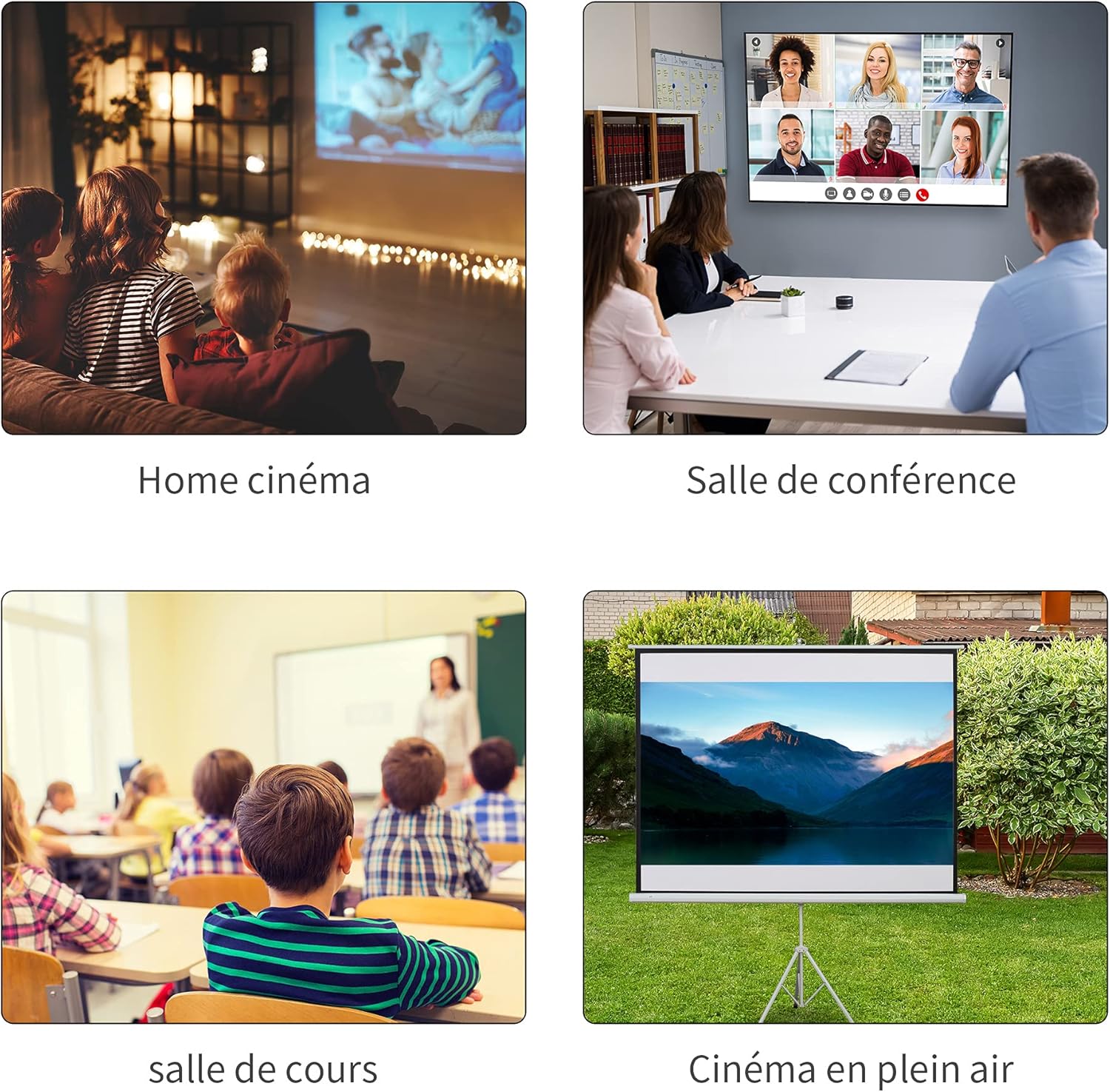 Thumbnail 6 de HOMCOM Écran de Projection avec trépied pliant 84 pouces – 4K HD, 4:3, hauteur réglable