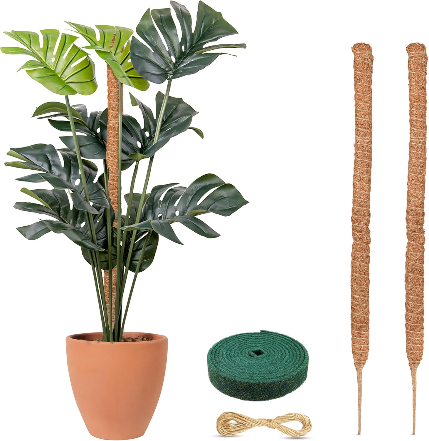 Detalle de EcoNour Moss Pole 48-Inch Coco Coir Plant Supports, 2-Pack