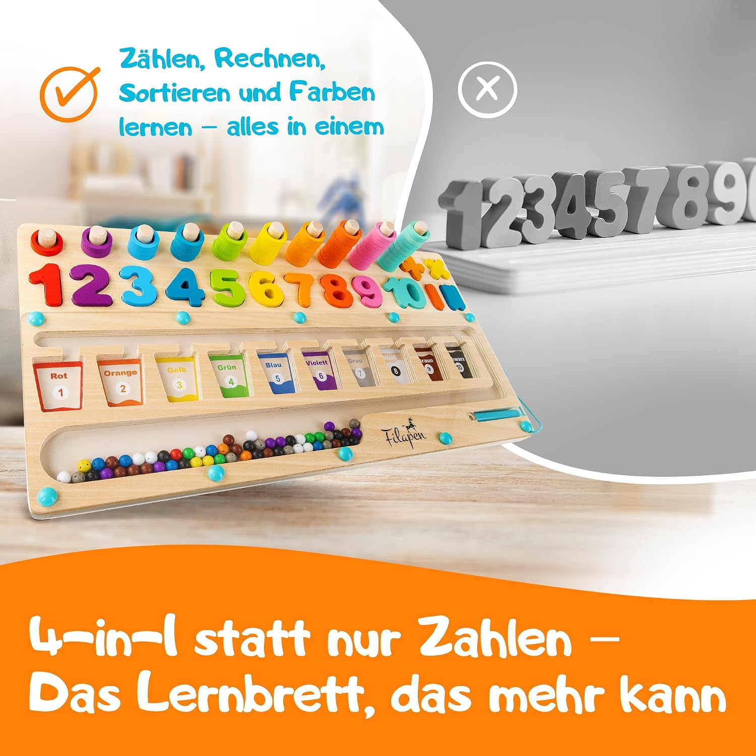 Detalle 2 de Filapen Montessori Motorikspielzeug Labyrinth aus Holz