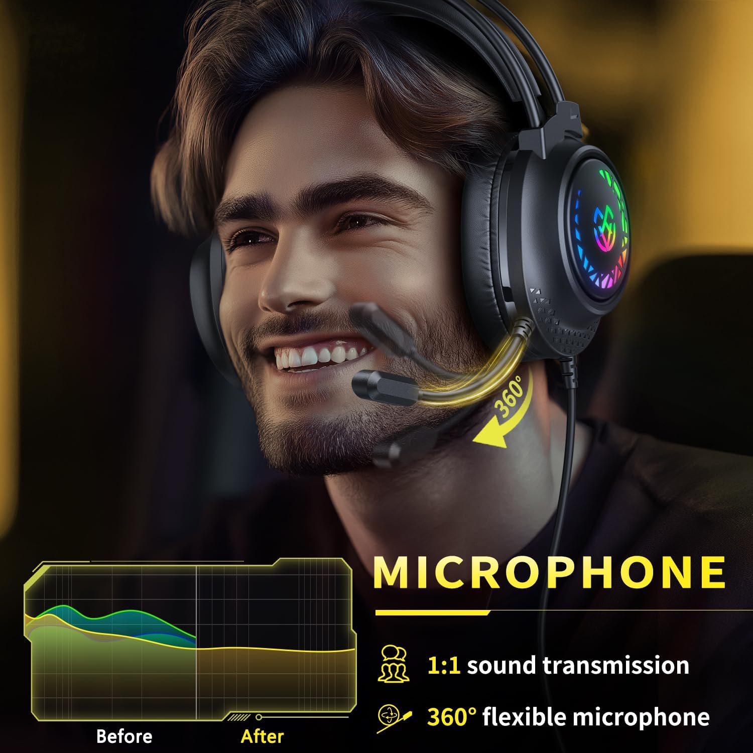 Detalle 2 de Tatybo Gaming Headset Wired stereo surround sound