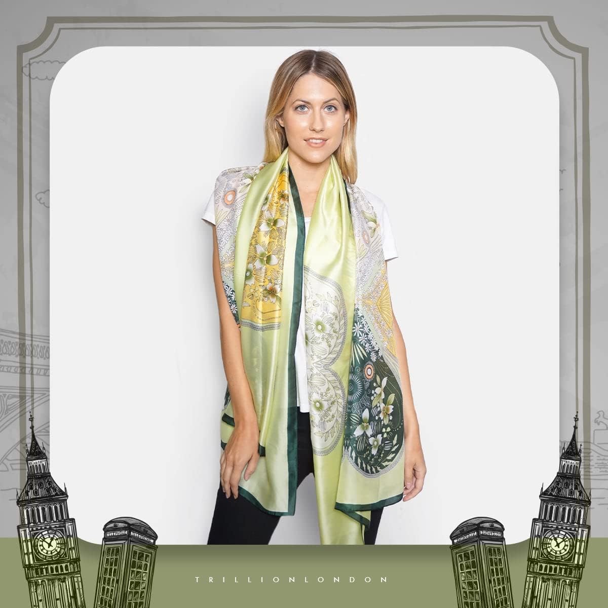 Thumbnail 1 de Trillion London Spring Collection Silk Scarf – Lightweight, Designer Silk for Everyday Style