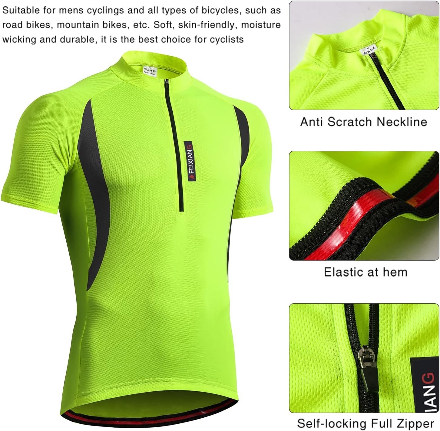 Thumbnail 4 de MEETWEE Magliette Ciclismo Uomo - Maglia a Zip e Tasche sul Retro, traspirante