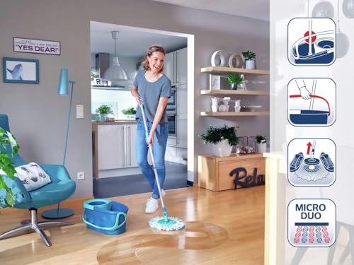 Detalle 2 de Leifheit Clean Twist Disc Mop Ergo 2.0 (Click System) set de fregona rotatoria con palo telescópico
