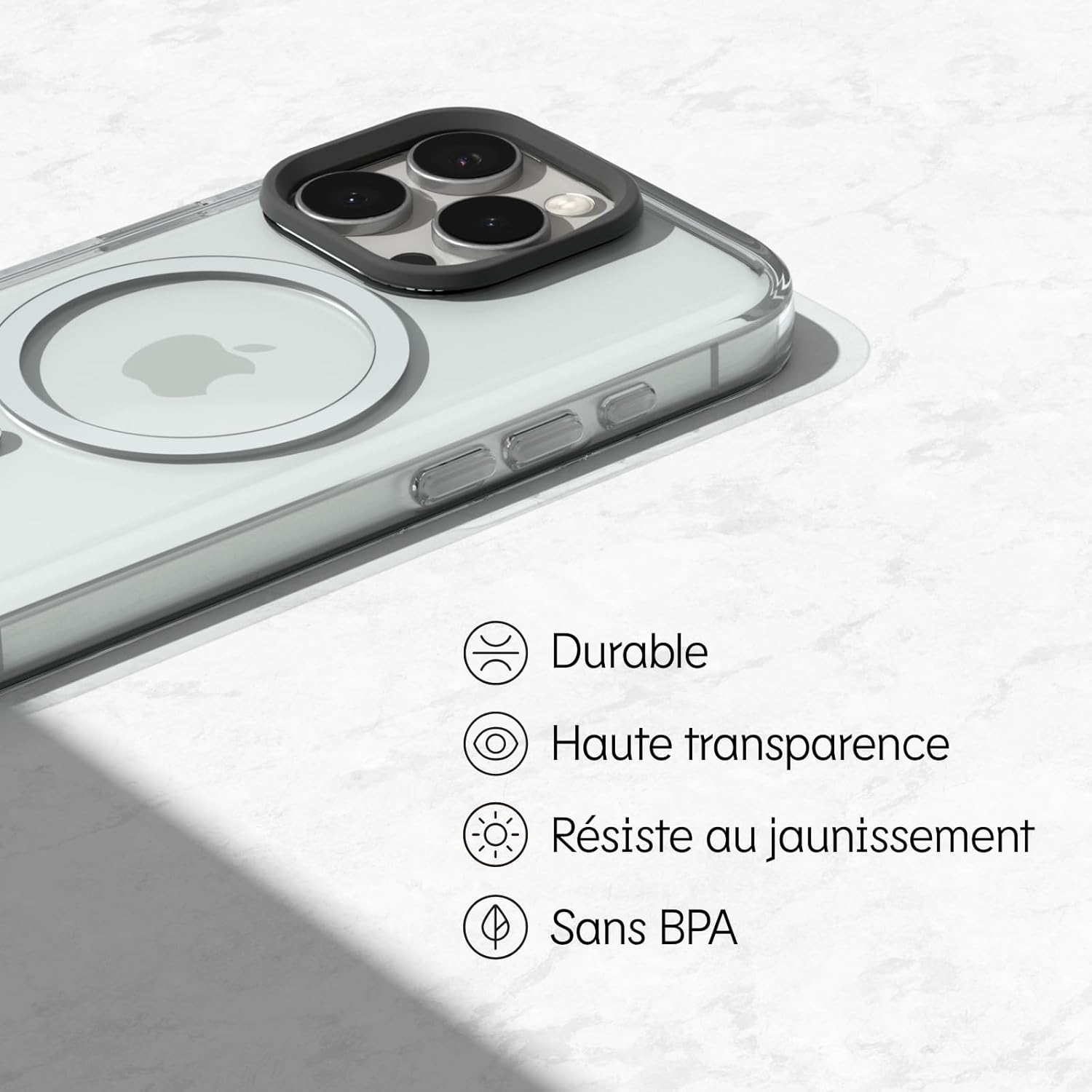 Thumbnail 3 de RhinoShield Coque Clear avec bouton de contrôle caméra pour iPhone 16 Pro Max (compatible MagSafe) – anneau caméra noir