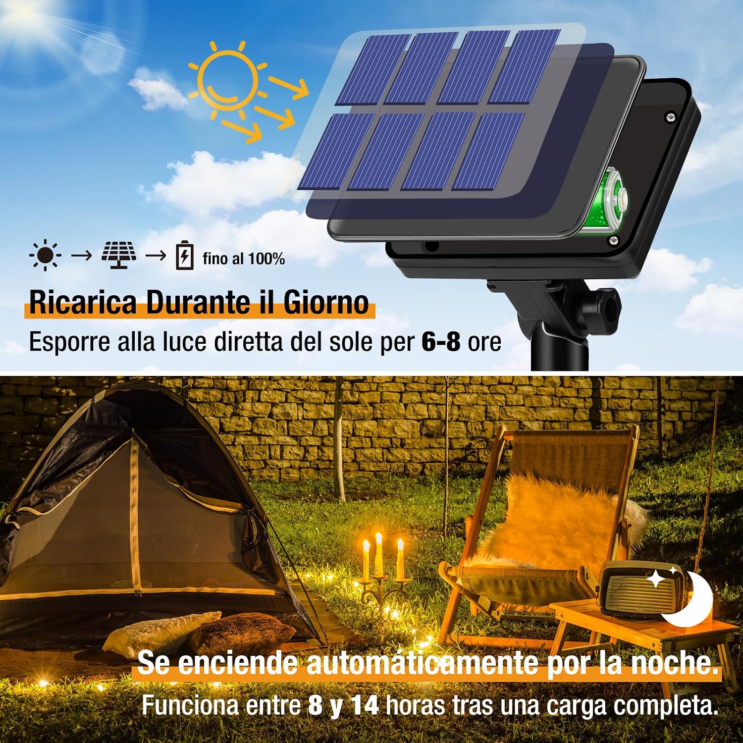 Detalle 2 de btfarm 2 Pacchi Luci Solari Esterno 150 LED