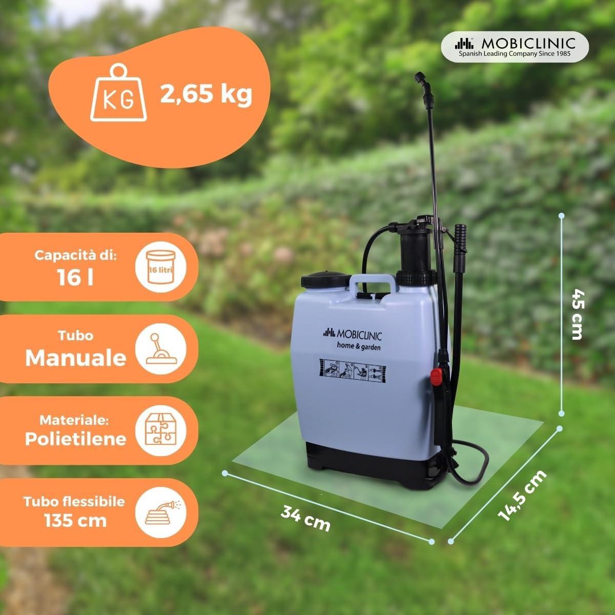 Detalle 2 de Mobiclinic® Pompa a Pressione Manuale 16 L