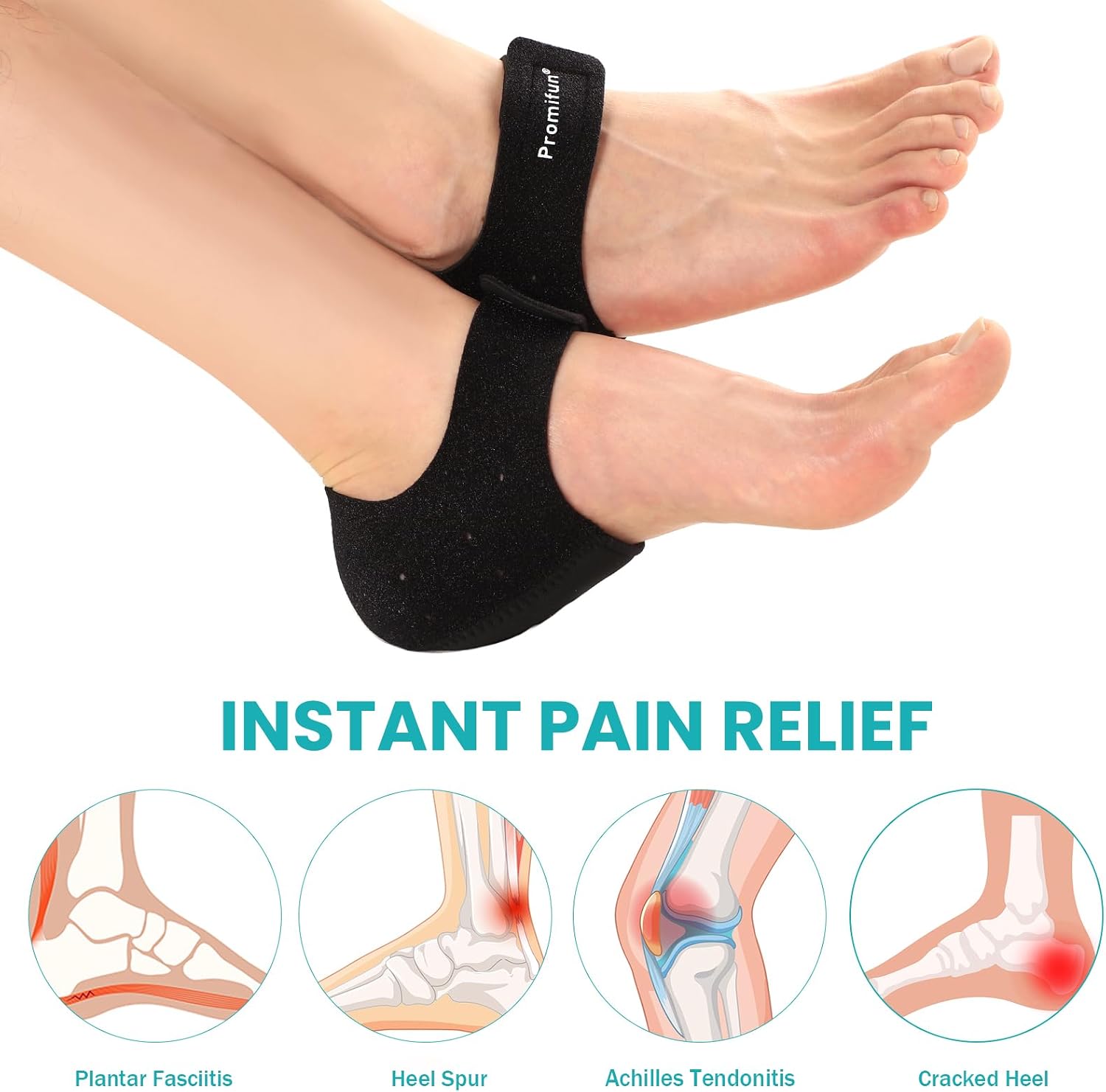 Detalle 2 de Promifun Plantar Fasciitis Heel Cup Protectors