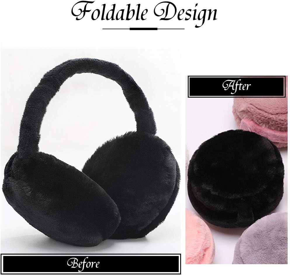 Detalle de SEDEX Ear Muffs Women & Girls: Fluffy Foldable Thermal Ear Warmers for Winter
