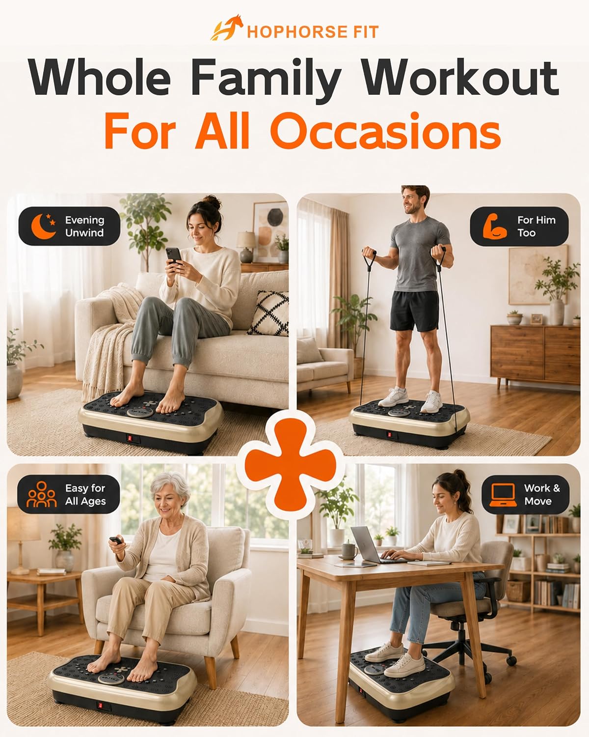 Thumbnail 2 de Vibration Plate Exercise Machine for Full-Body Workouts and Lymphatic Support