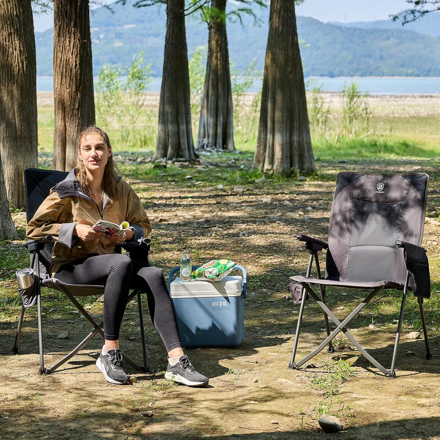 Thumbnail 1 de EVER ADVANCED Luxury Camping Chair Folding for Adults | 2-Pack, Heavy Duty 350lbs, Padded Reclining with Cup Holder and Side Pocket