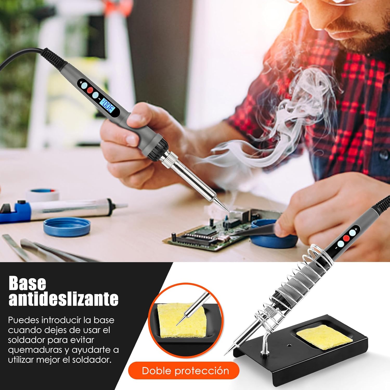 Thumbnail 6 de Kit soldador 60W temperatura ajustable 180–500°C