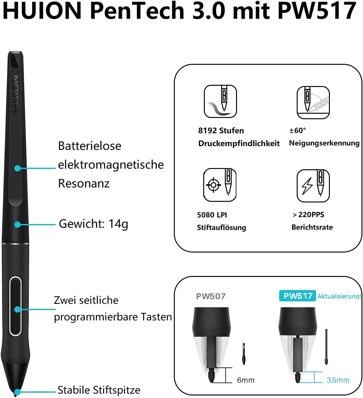 Thumbnail 2 de HUION Kamvas 22 Grafiktablett mit 21,5-Zoll-Display und PW517-Stift