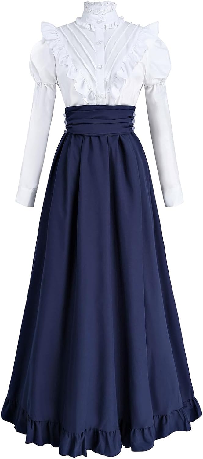 Detalle de Fiamll Mittelalter Kleid Renaissance Kostüm Damen Maxirock