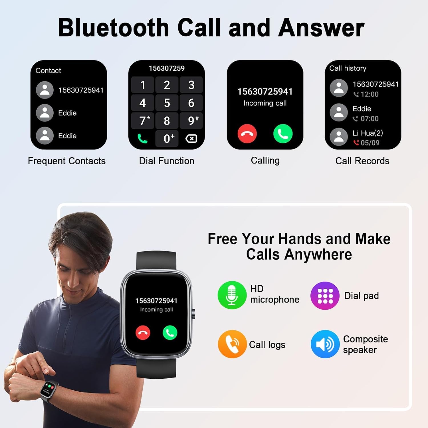 Detalle de uaue Smart Watch for Men/Women (2026) with BT 5.4, 1.91-inch HD display and call functions