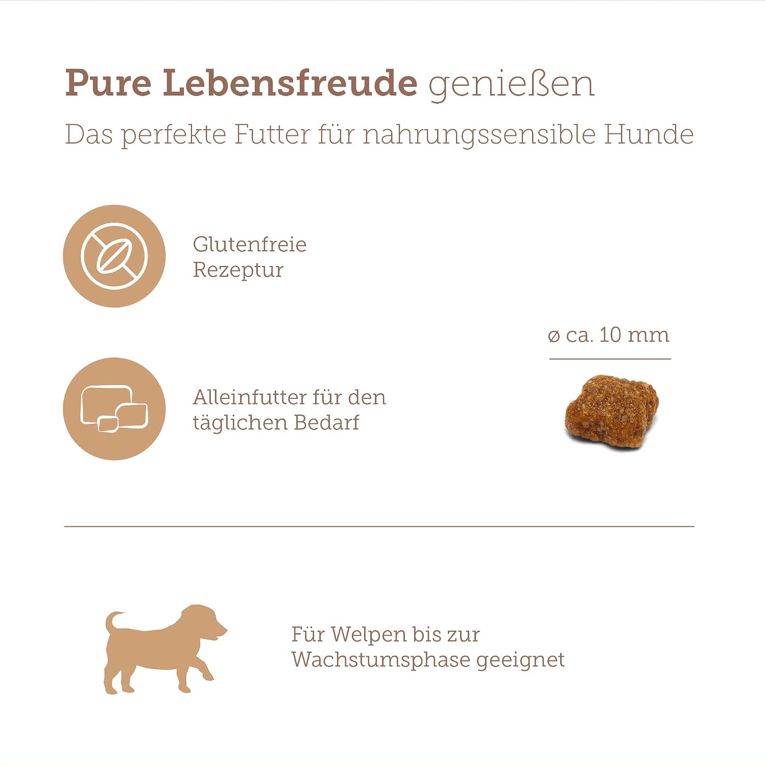 Detalle de MERA Pure Sensitive Puppy mit Truthahn und Reis – glutenfreies, leicht verdauliches Welpen-Trockenfutter (4 kg)