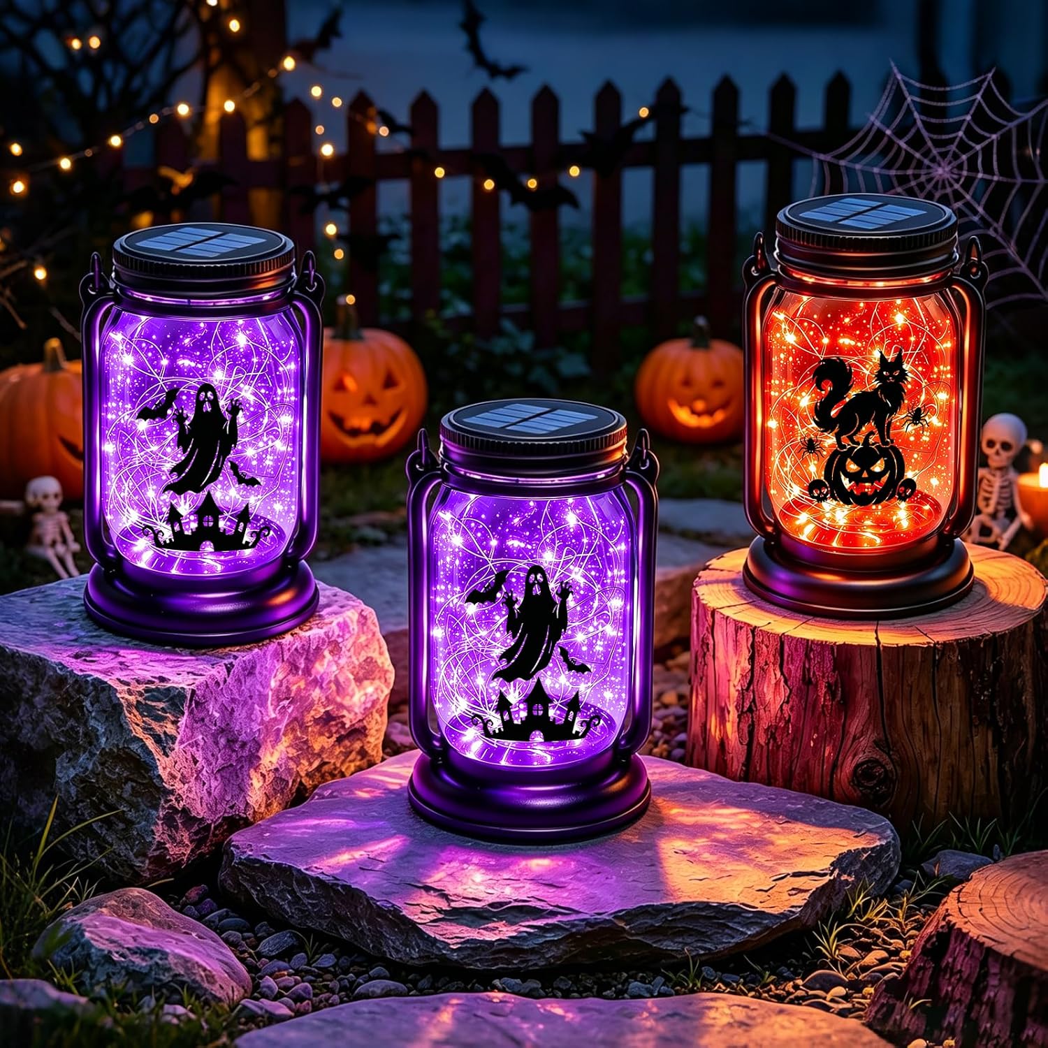 Detalle 2 de Halloween Solar Lanterns Glass