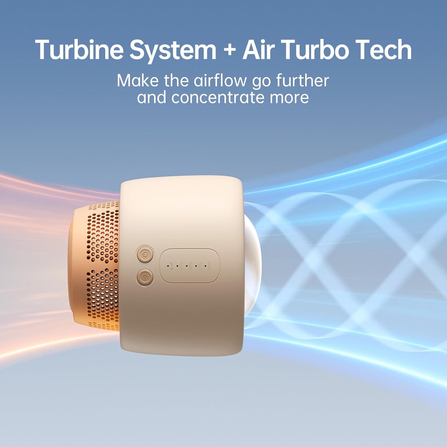 Thumbnail 1 de JISULIFE Ventilatore per passeggino grande a turbina senza pale, ricaricabile con Air Turbo e luce notturna