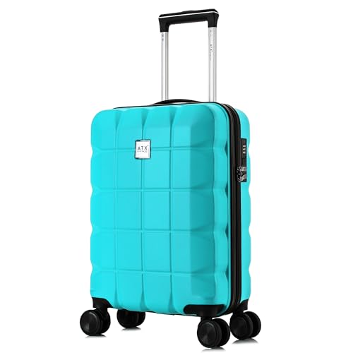 Detalle de ATX Luggage 21-Inch Cabin Suitcase: Mint Green, Super Lightweight ABS Carry-On