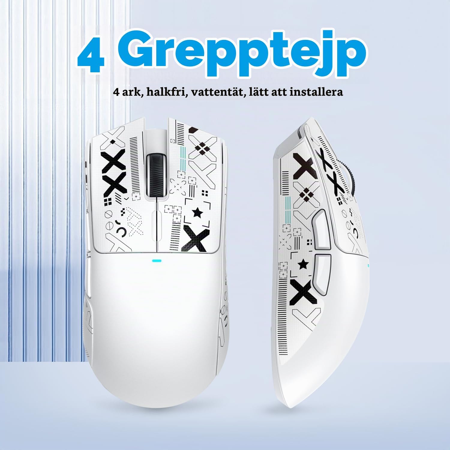Detalle de ATTACK SHARK X11 grepptejp till mus, halkskyddande och svettabsorberande