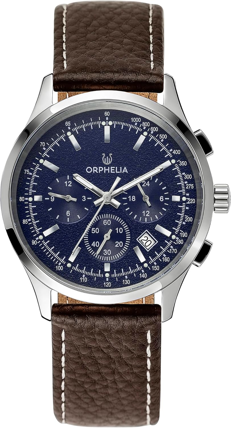 Detalle de Orphelia Montre Homme 24h Dual Time Quartz Cuir – Élégance fiable au quotidien