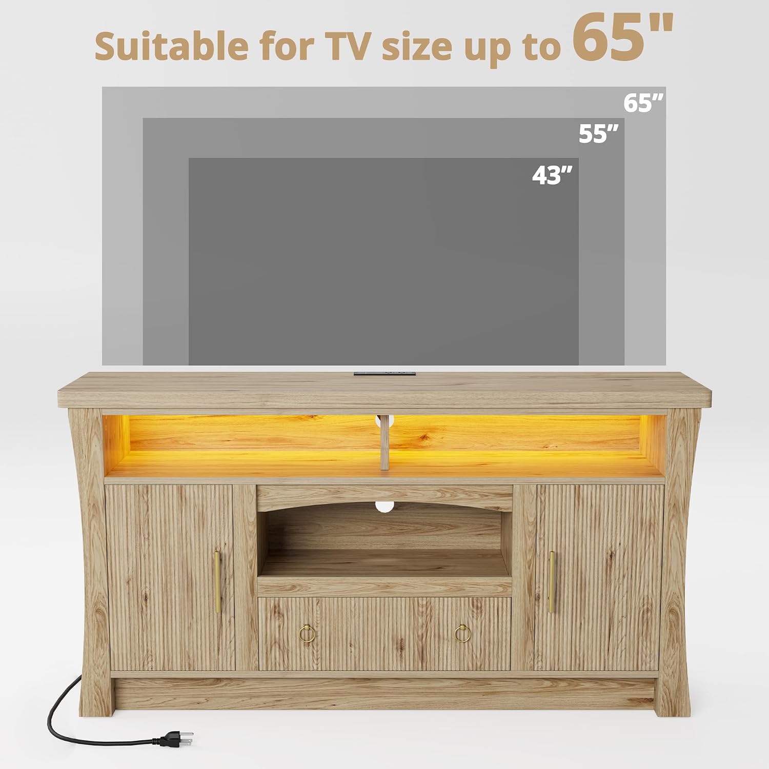 Detalle 2 de LIKIMIO TV Stand for 65-inch TVs