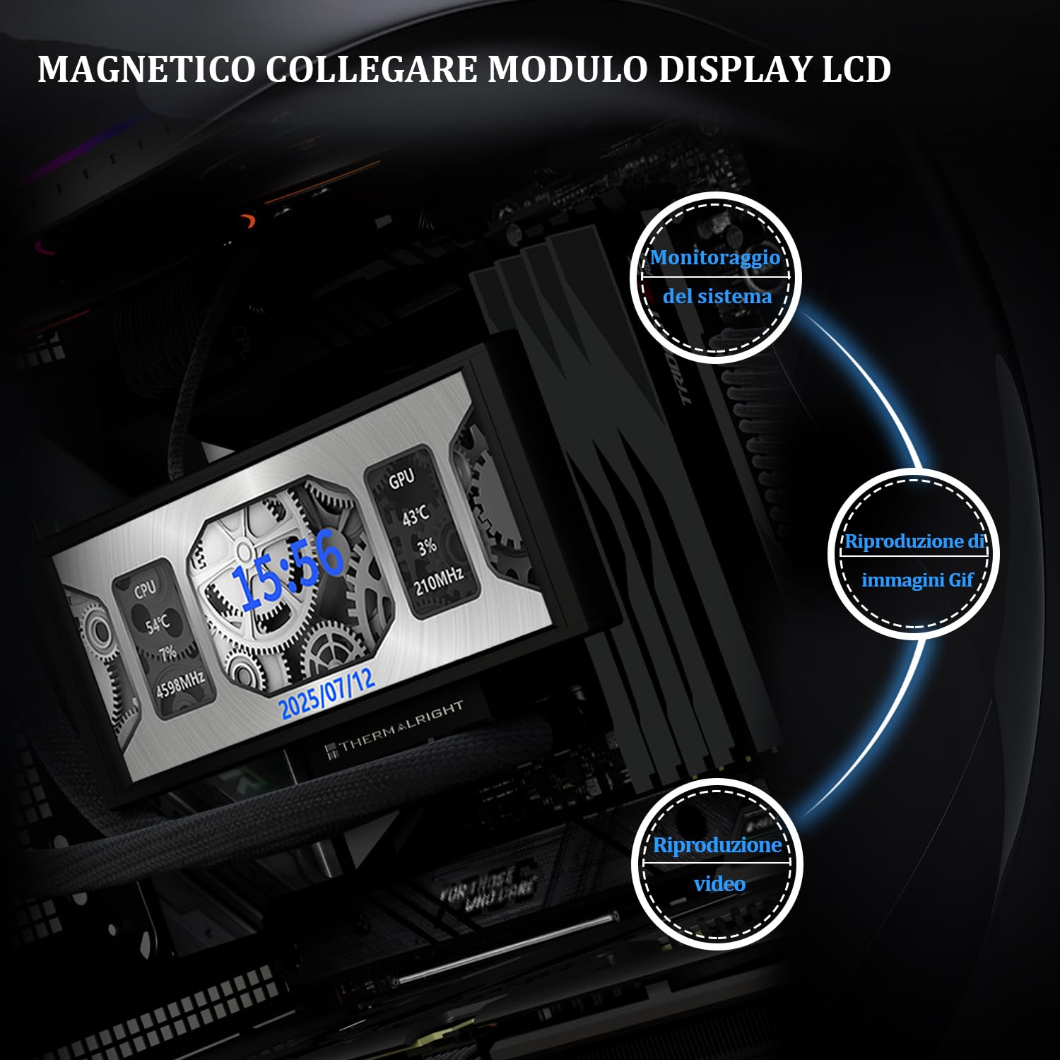 Detalle 2 de Trofeo Vision 360 ARGB Nero Raffreddamento CPU