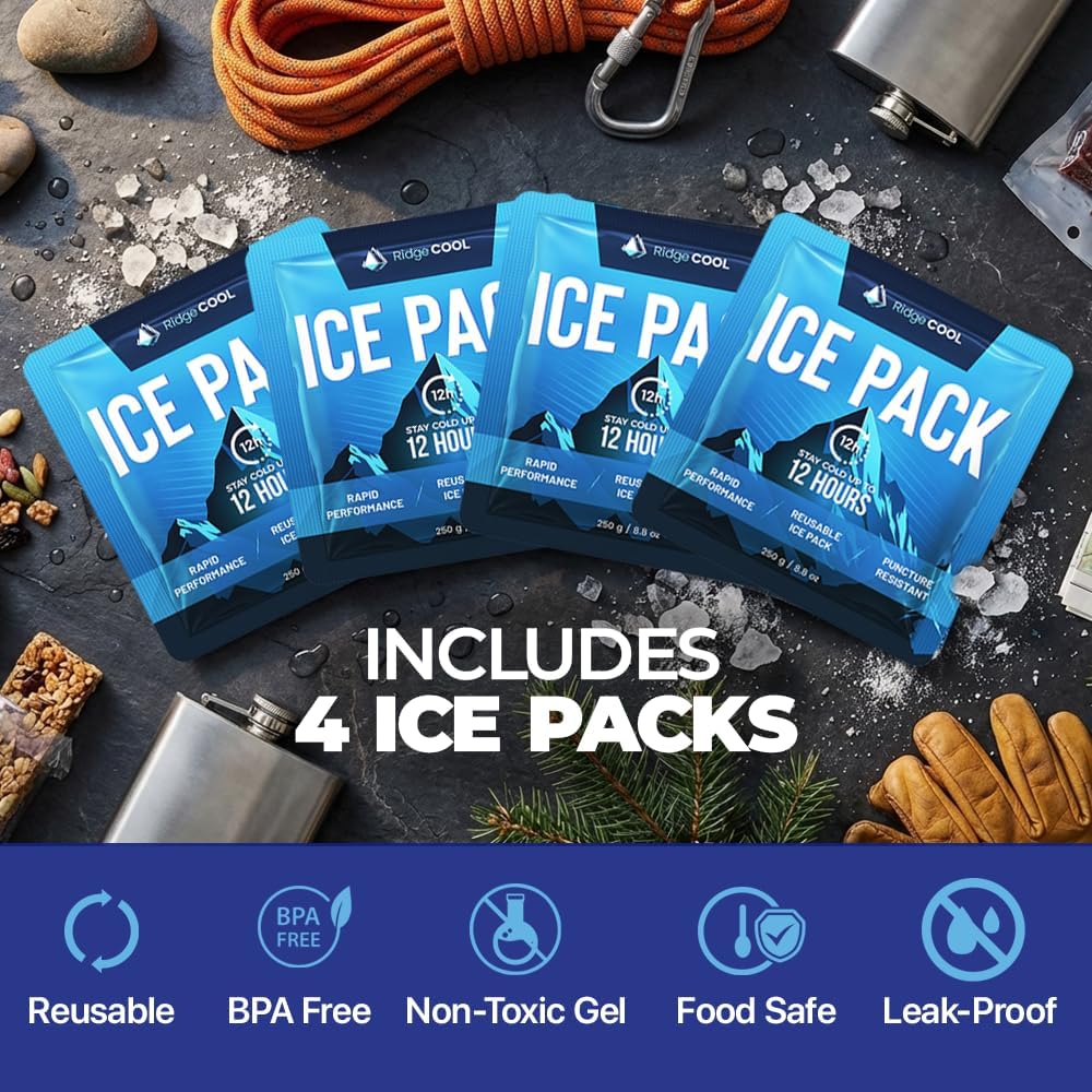 Thumbnail 2 de RIDGECOOL Large Reusable Ice Packs for Coolers, 4-Pack, Leakproof