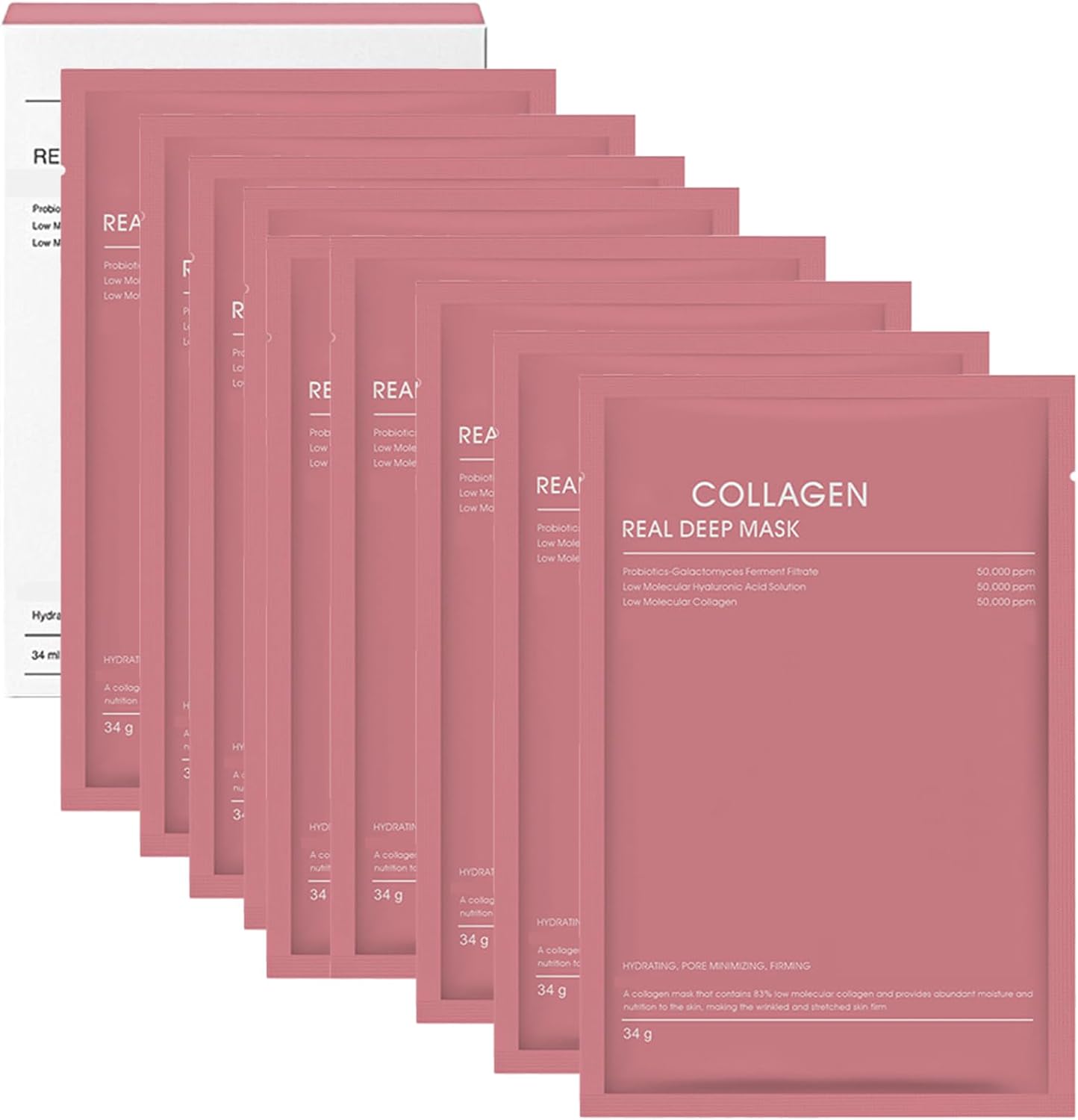 Detalle de Lawqiny 4 Pezzi Bio-Collagen Real Deep Mask — Maschera viso overnight al bio collagene
