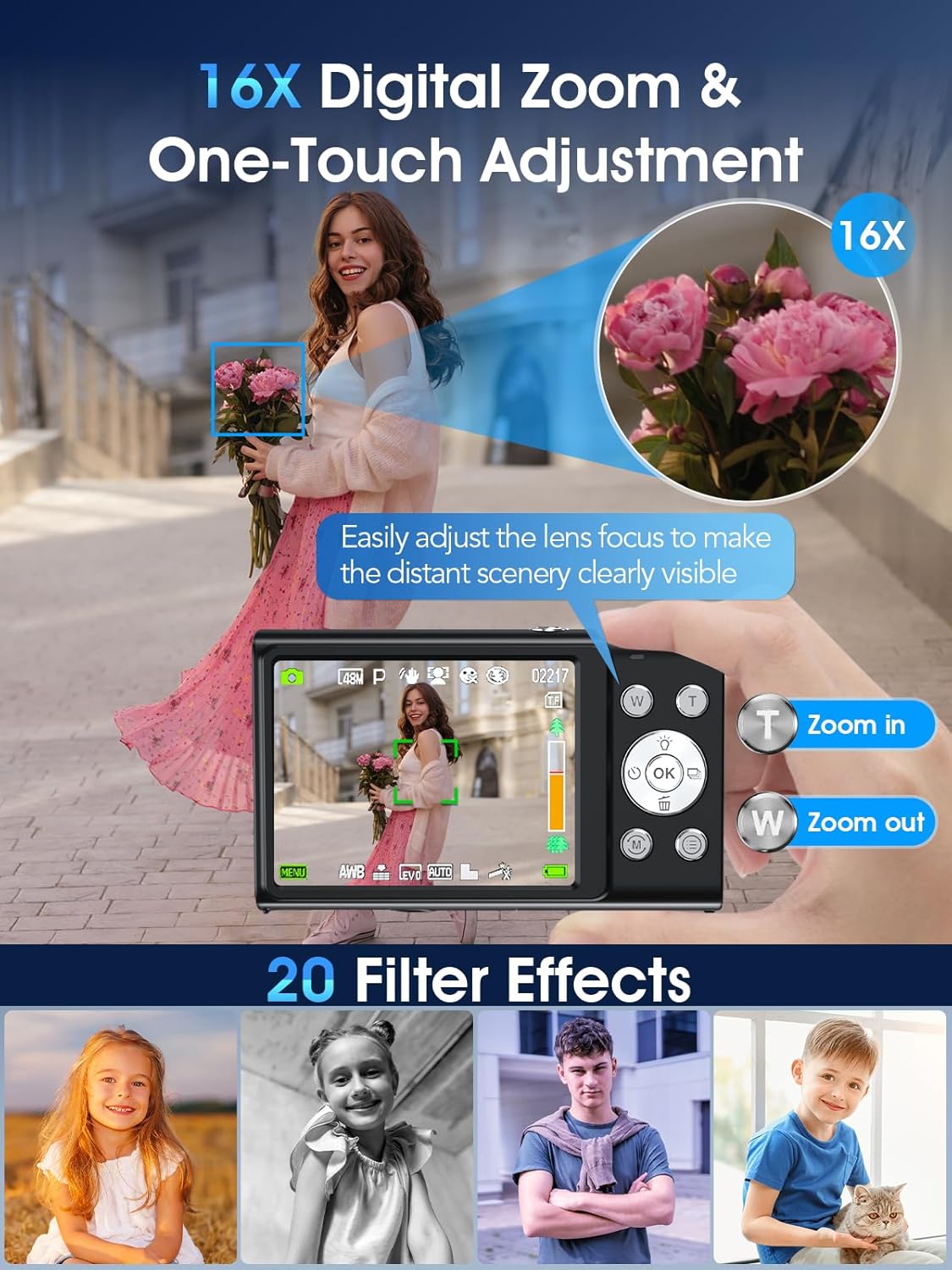Detalle 2 de 48MP 4K Vlogging Camera with 16X Zoom