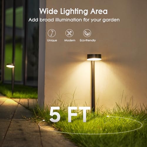 Detalle de BU CASA Solarleuchten für Außen – 8er-Set, 12 LED, IP65, wetterfest