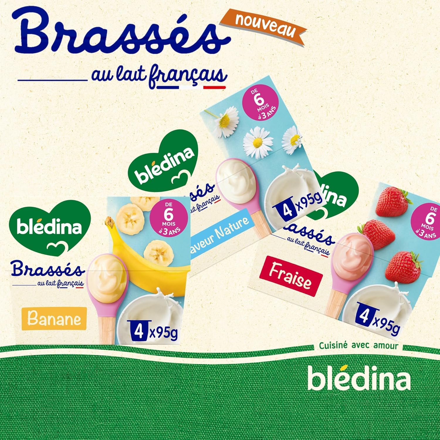 Detalle 2 de Blédina Brassés Vanille, Dès 6 mois – 48 x 95 g