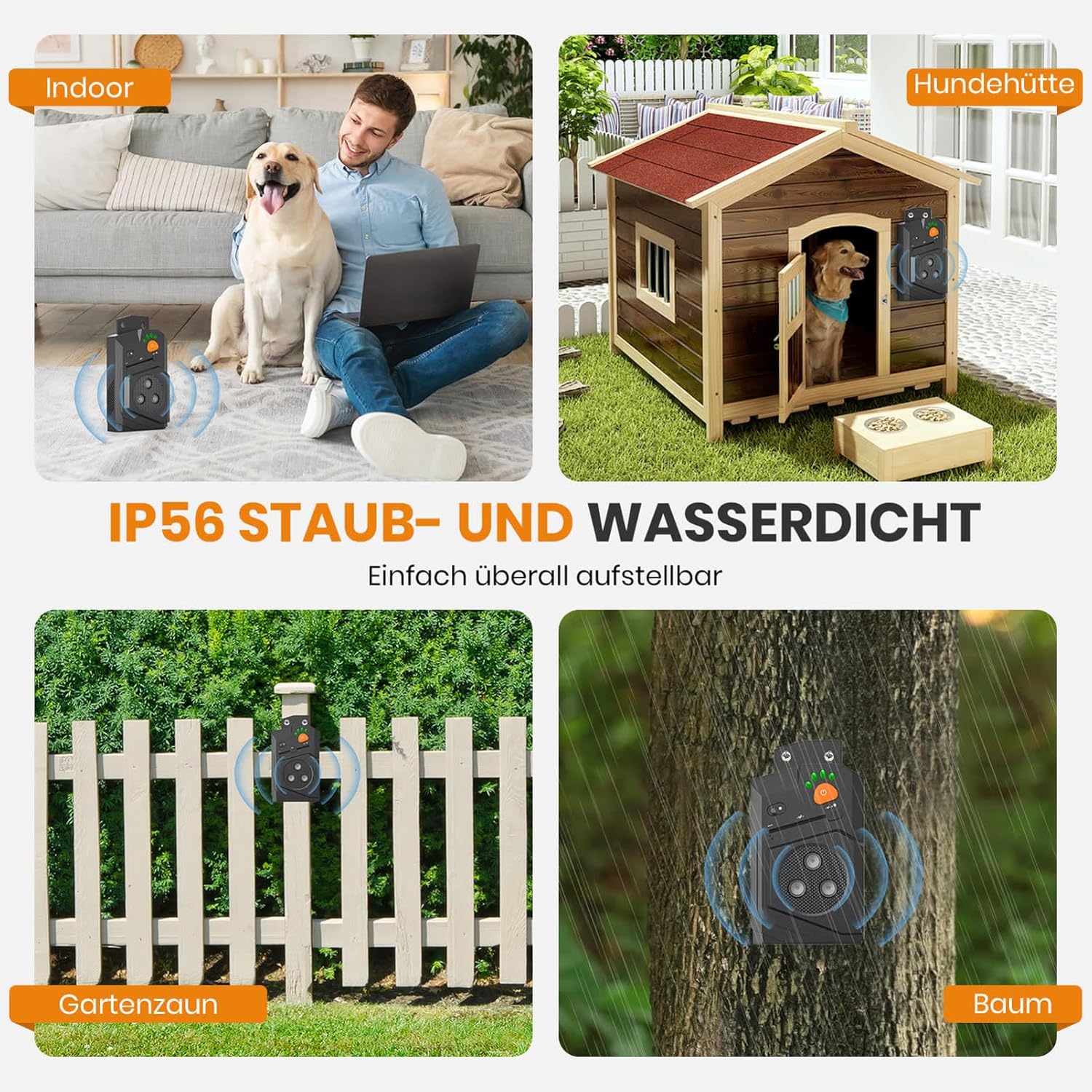 Detalle 2 de Honey Paws Antibell für Hunde – Ultraschall-Gerät mit 3 Modi, 15 m Reichweite