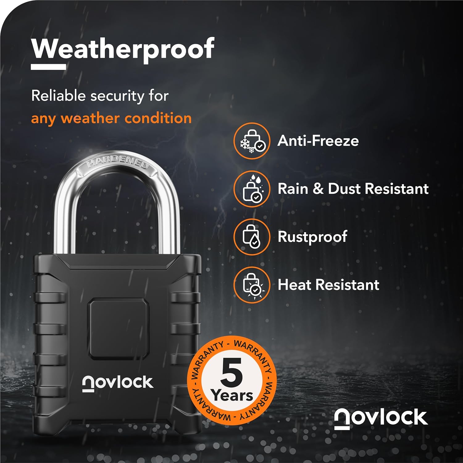 Thumbnail 2 de NOVLOCK Heavy Duty Combination Padlock 8mm 🔒