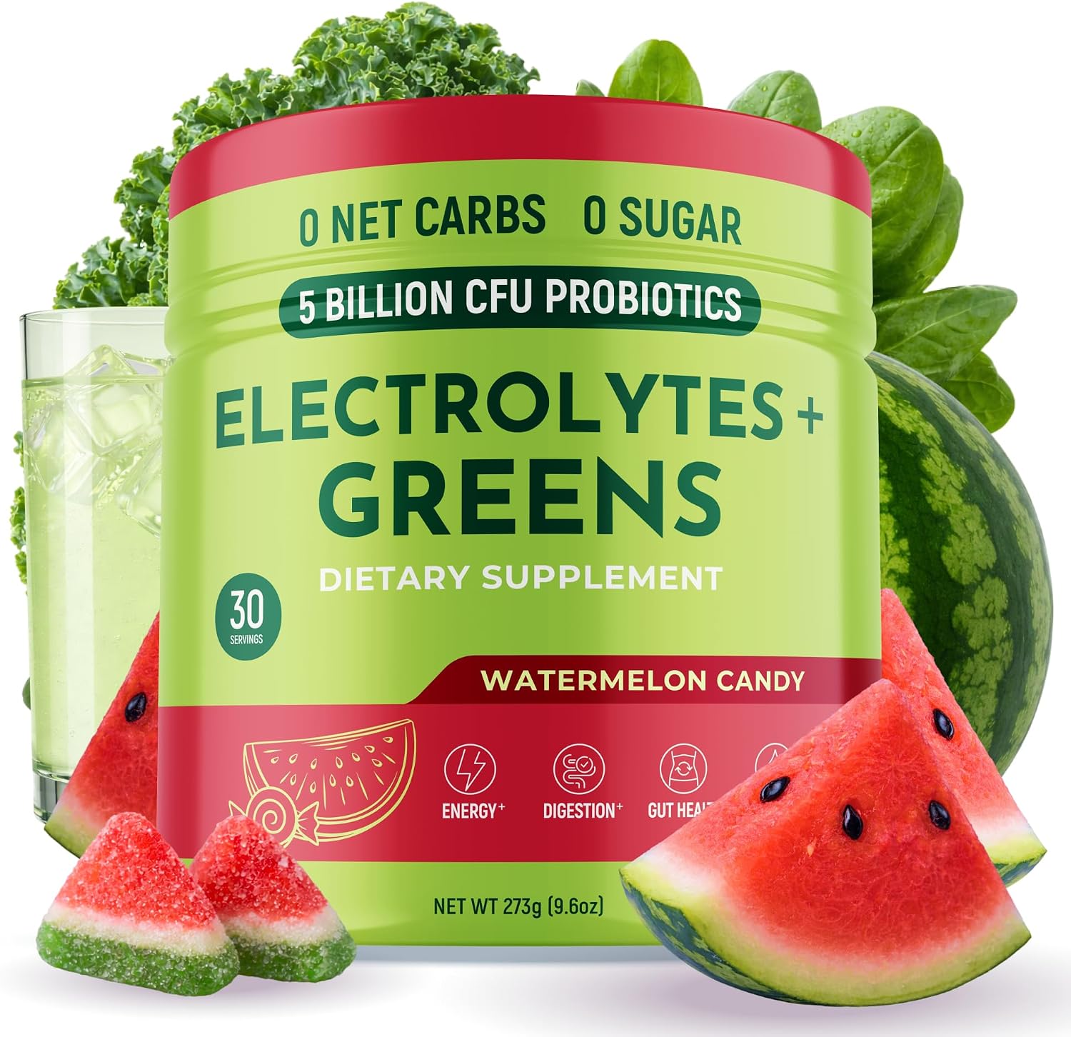 Detalle de KetoVitals Greens Powder with Electrolytes, 30 Servings