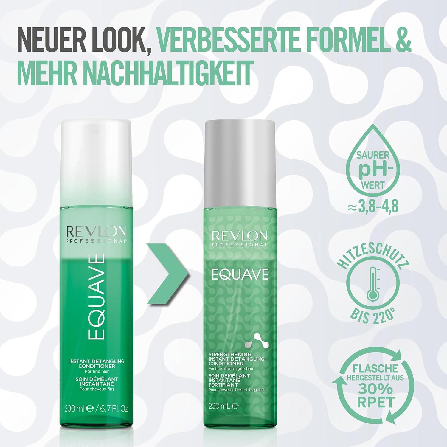 Detalle de REVLON Professional Equave Strengthening Instant Detangling Conditioner – 200 ml, 2-Phasen Leave-in Spray für feines & brüchiges Haar