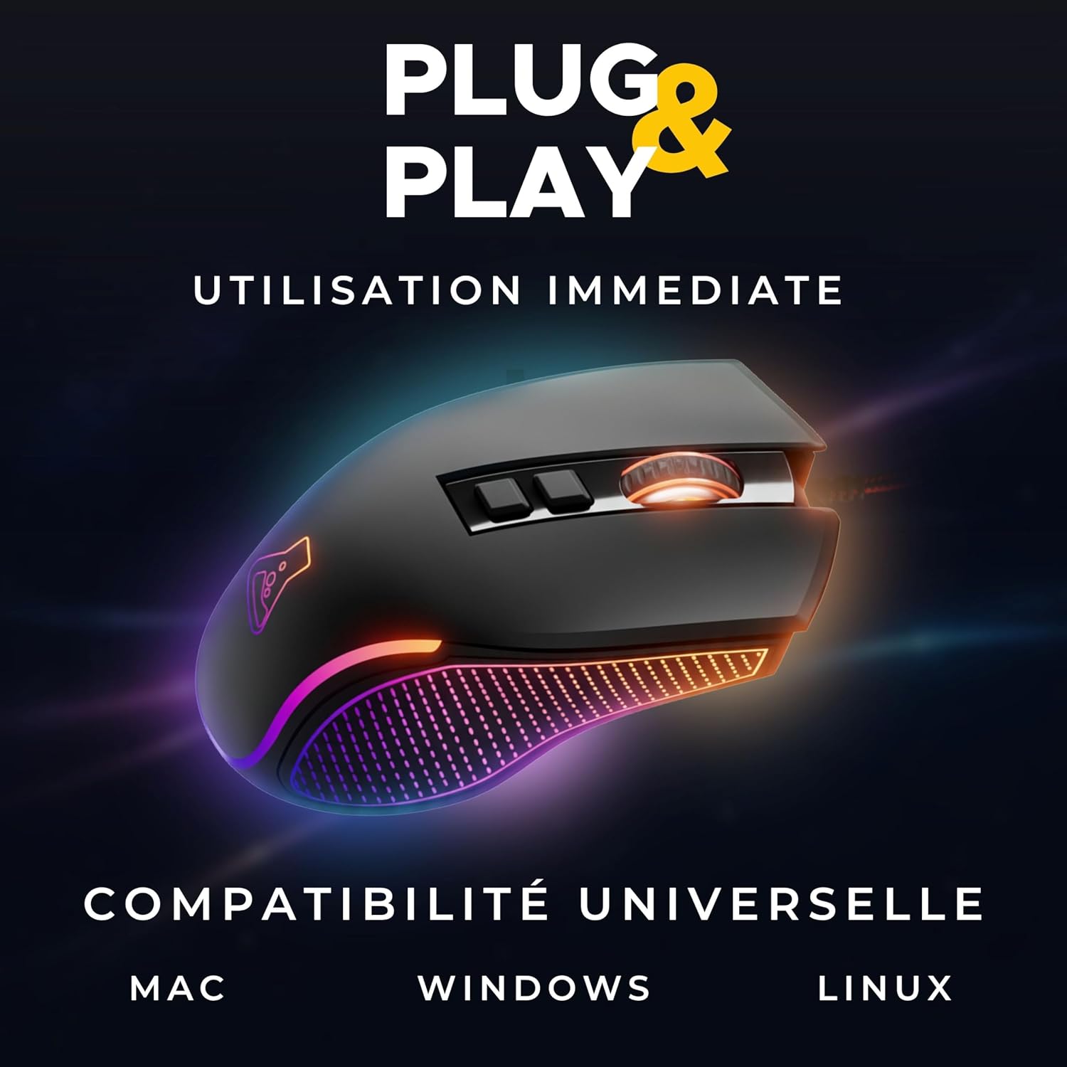 Thumbnail 4 de The G-Lab Kult Thorium – Souris gamer filaire USB 12 800 DPI, 1000 Hz, 7 boutons et RGB