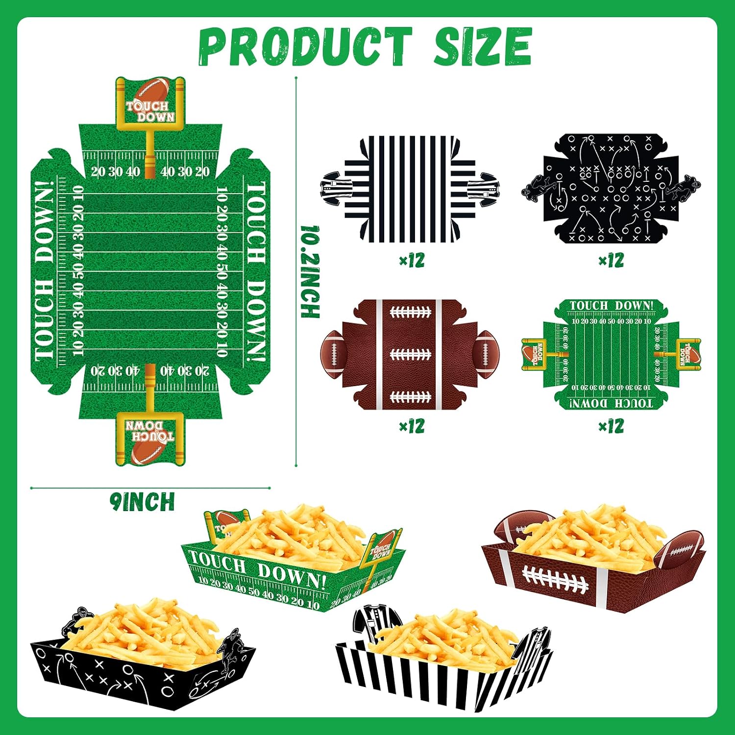 Thumbnail 5 de CMUSKO SH-1 Football Paper Food Trays, 48 Count, Oil- and Water-Resistant
