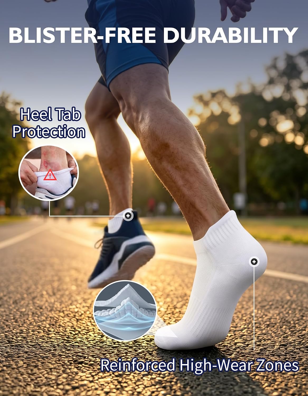 Thumbnail 6 de CLOSEMATE 7 Pairs Ankle Trainer Cushioned Sports Socks (Non-slip, Breathable) for Men & Women