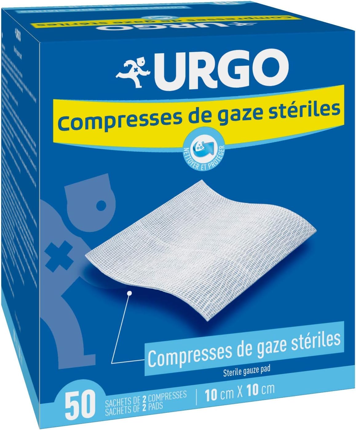Detalle de Urgo 7853 steriele mullkompressen van katoen, 10 x 10 cm
