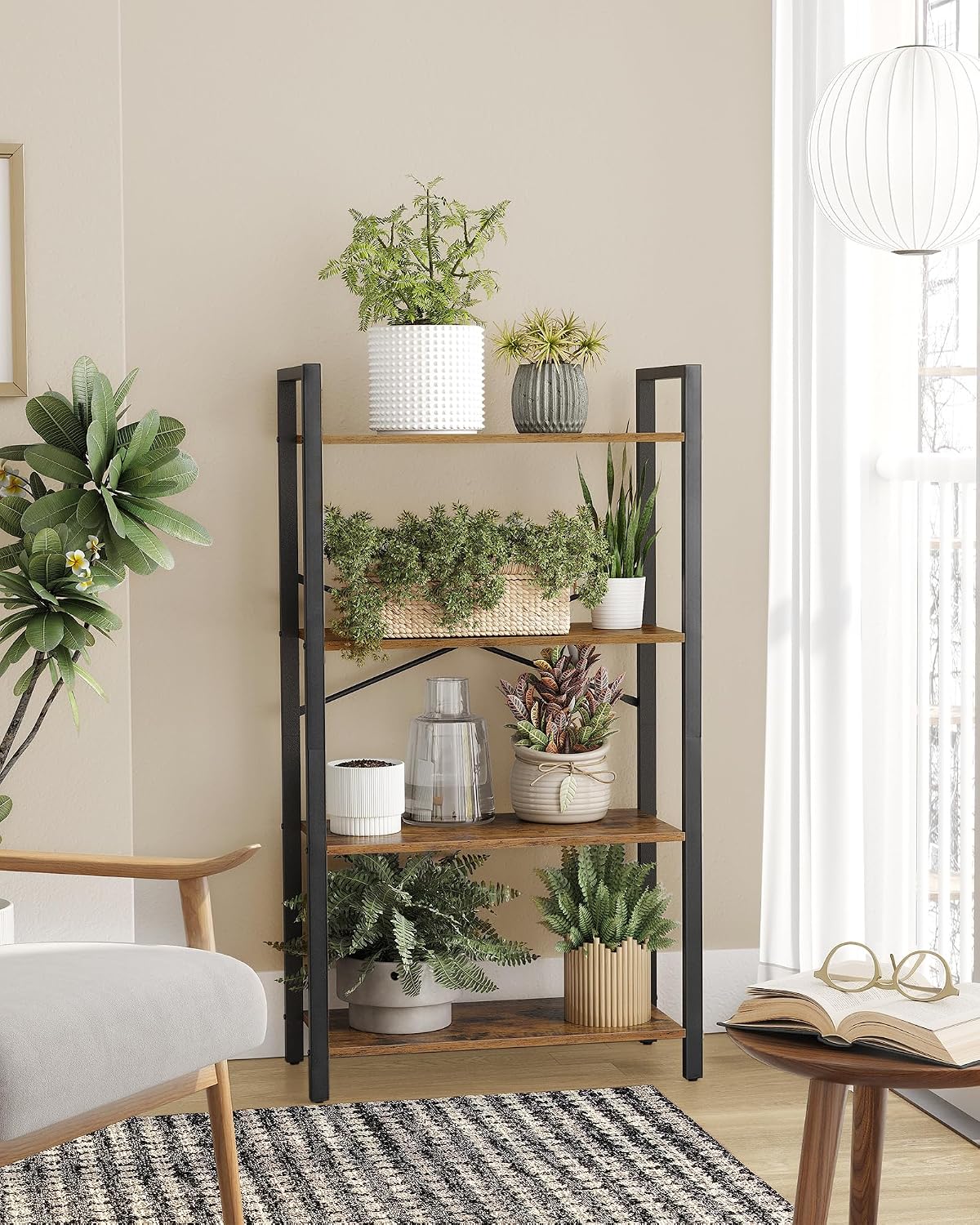 Thumbnail 6 de VASAGLE BARNET LLS60BX 4-Tier Bookshelf, 66 x 30 x 120 cm