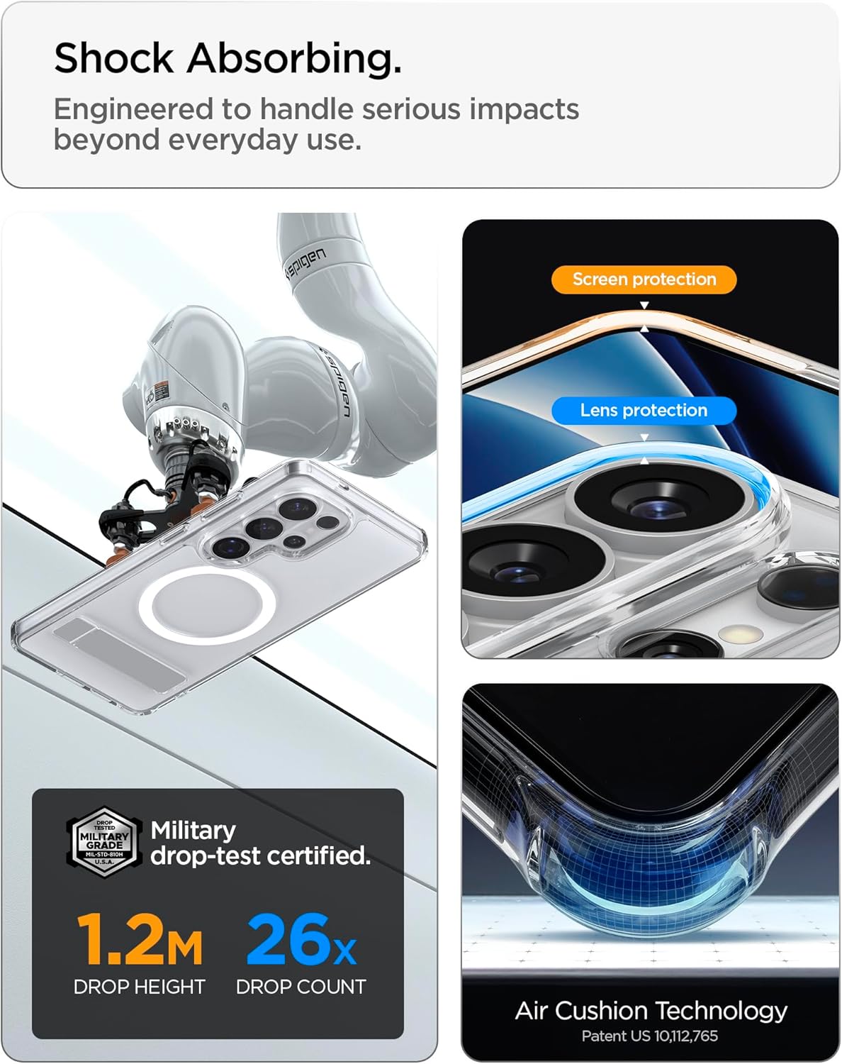 Thumbnail 5 de Spigen Ultra Hybrid S MagFit avec kickstand magnétique pour Samsung Galaxy S26 Ultra – Blanc