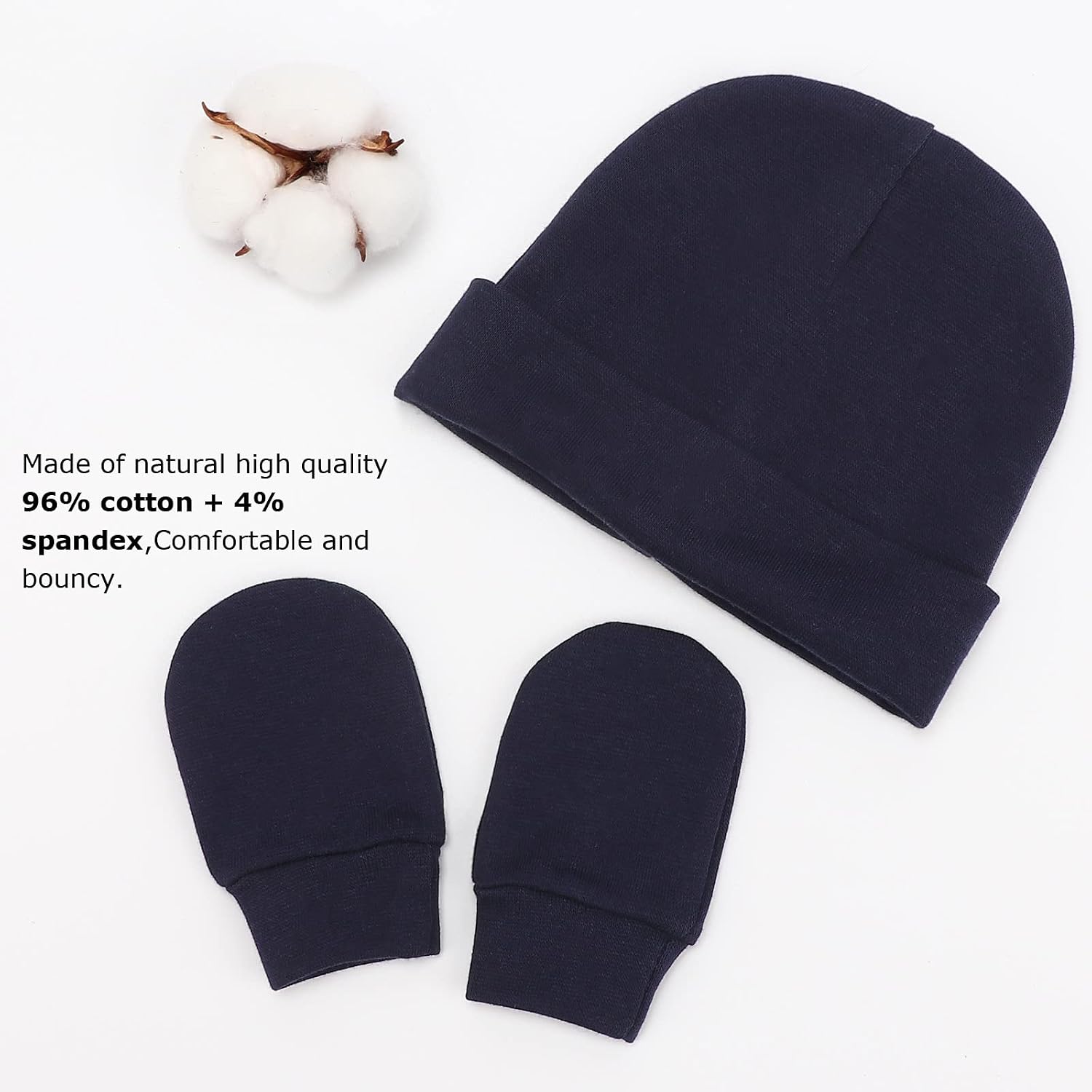 Thumbnail 5 de DRESHOW Newborn Beanie Hat and Gloves 0-6m