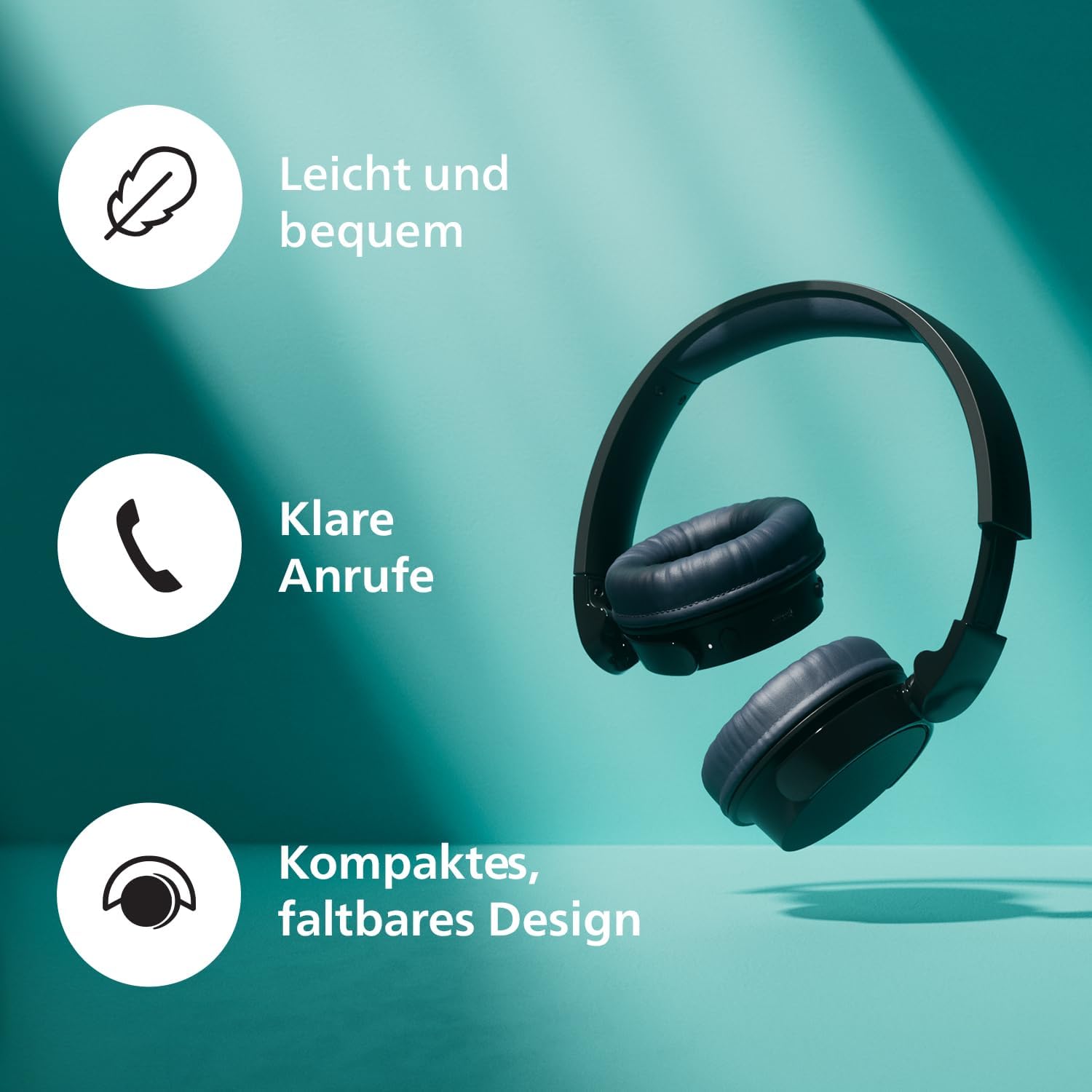 Detalle de PHILIPS TAH3209WH: Leichter, kabelloser Bluetooth‑Kopfhörer mit passiver Geräuschisolierung