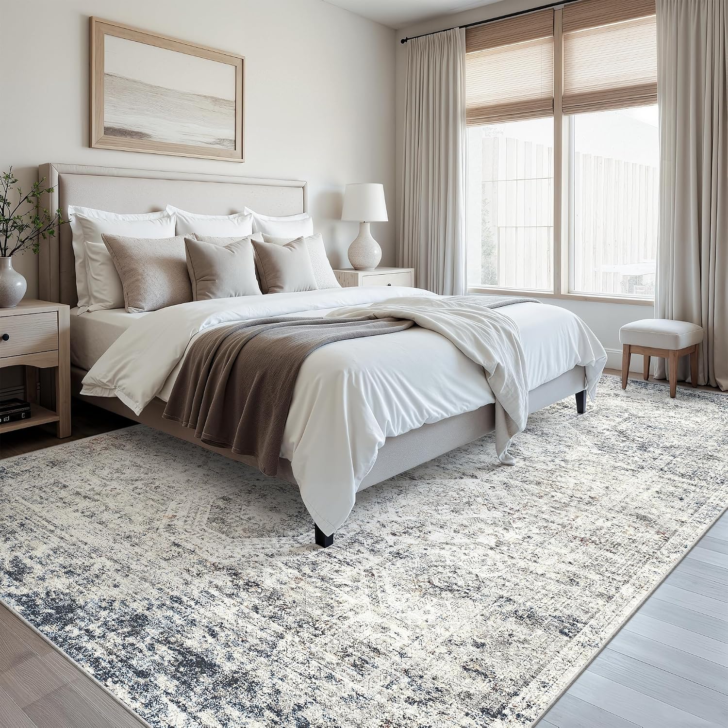 Detalle de Soalmost 8x10 washable area rug, non-slip