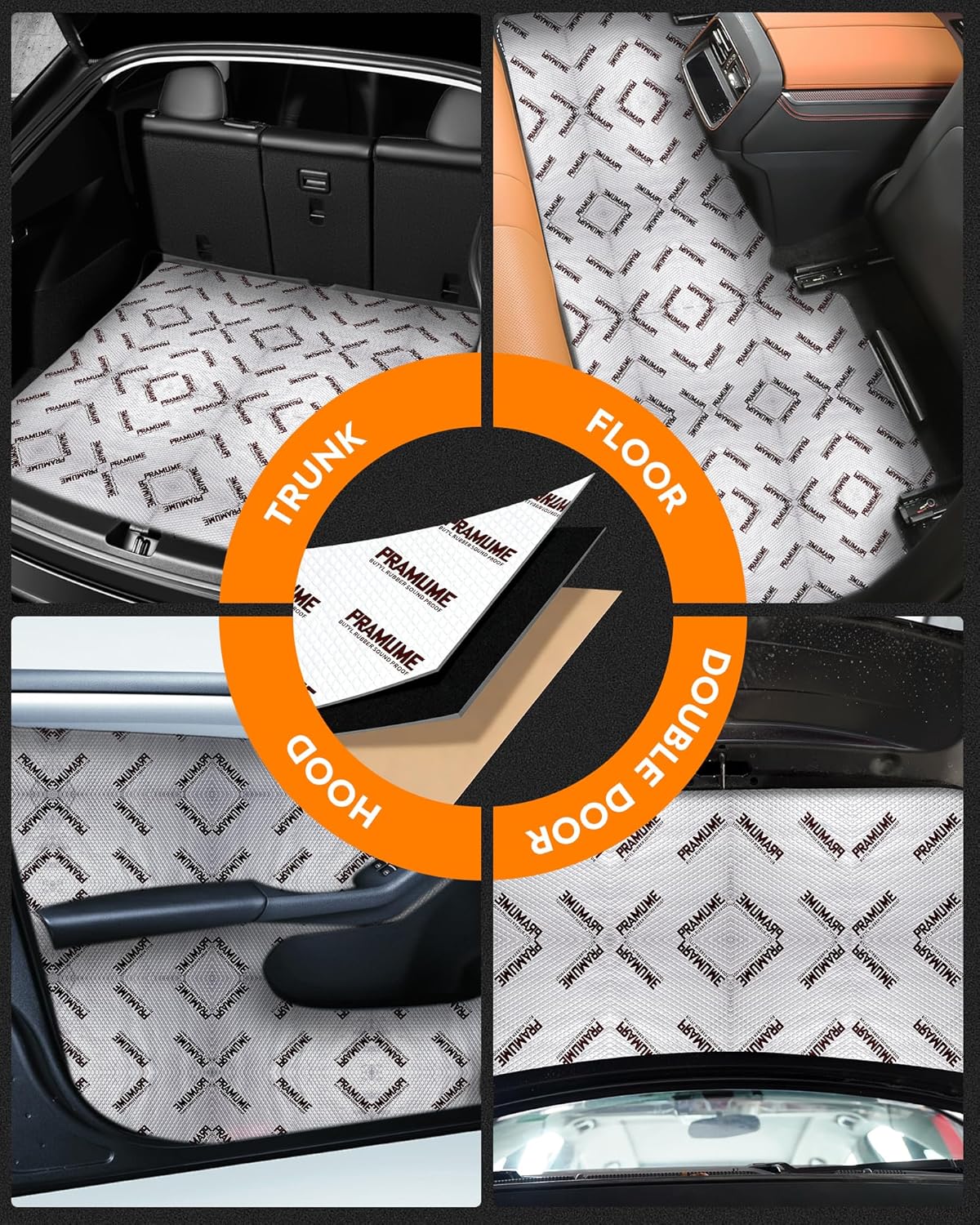 Thumbnail 6 de 38 sqft Car Sound Deadening Mat — 80 mil Thick Butyl Heat & Noise Insulation for Cars