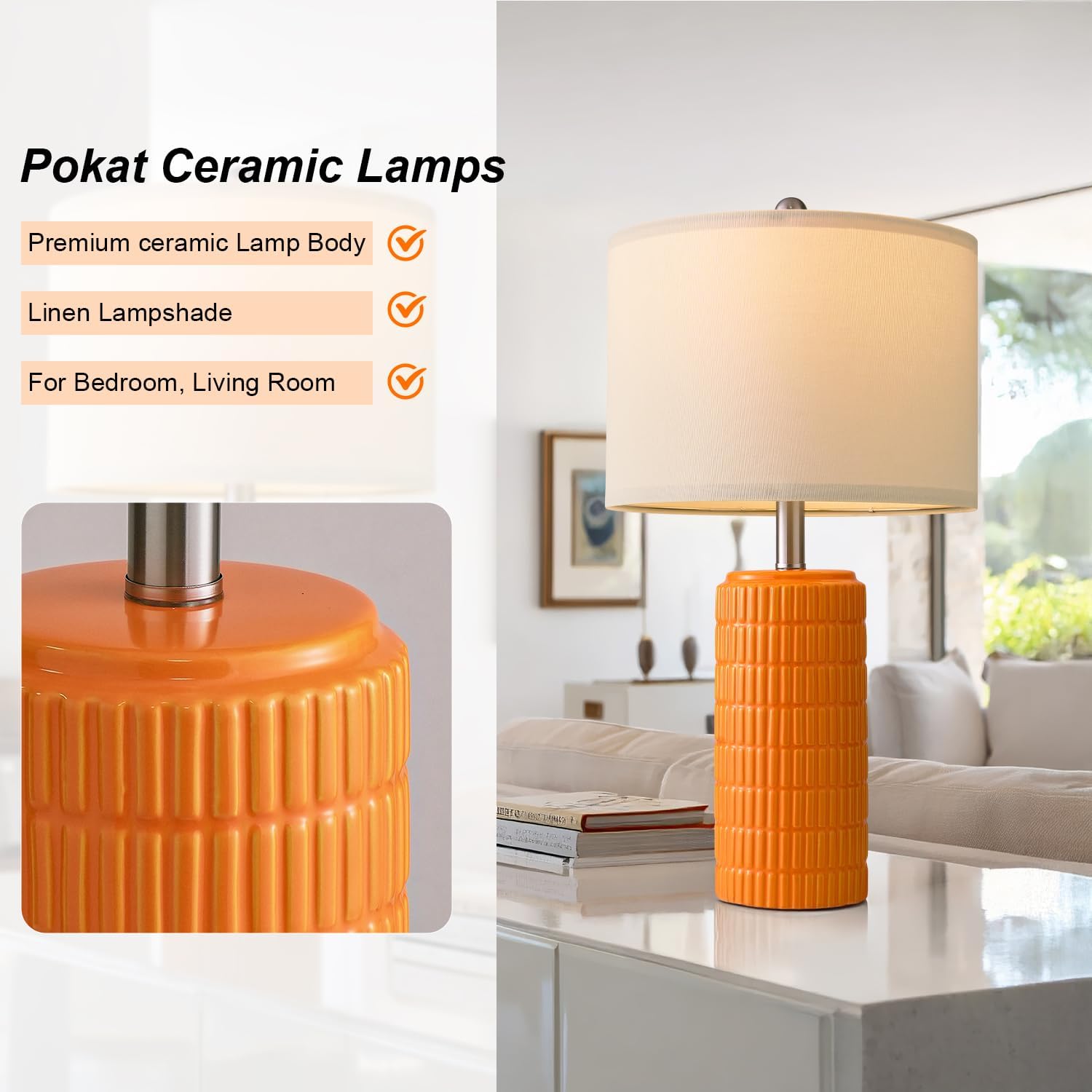 Detalle de PoKat Table Lamps, 23-Inch