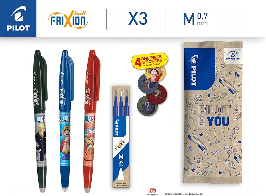 Thumbnail 1 de PILOT x ONE PIECE Caja de 3 Frixion Ball ✏️ Con Recambios